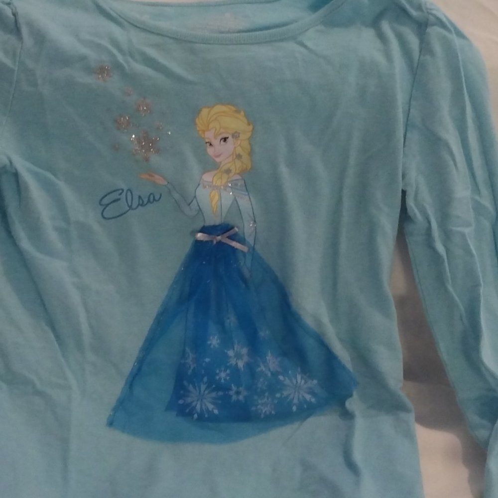 Turquoise Frozen Elsa 3D dress tee size 6